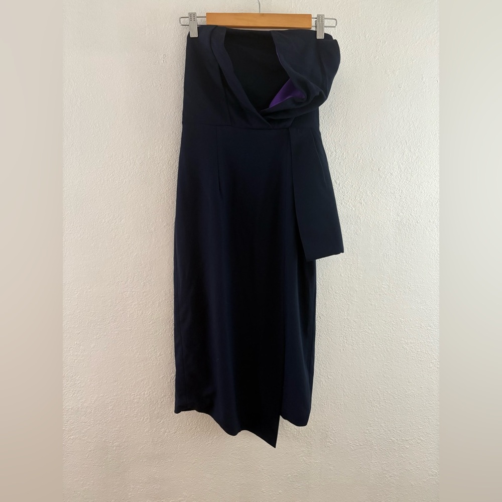 New Moda NY navy blue strapless very elegant dress size S